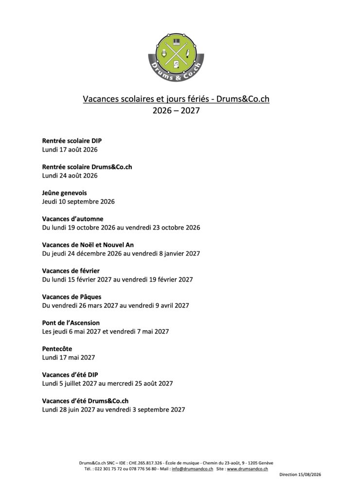 Vacances scolaires 2026-2027